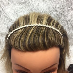 Peachy Cream Satin Comb Headband